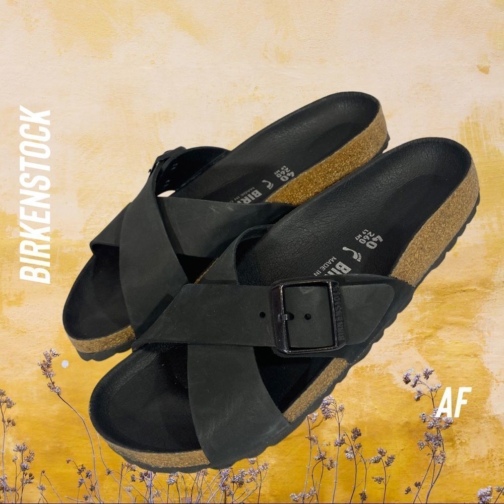 BIRKENSTOCK SIENA EXQUISITE ALL OVER BLACK SANDALS NEW SIZE 10